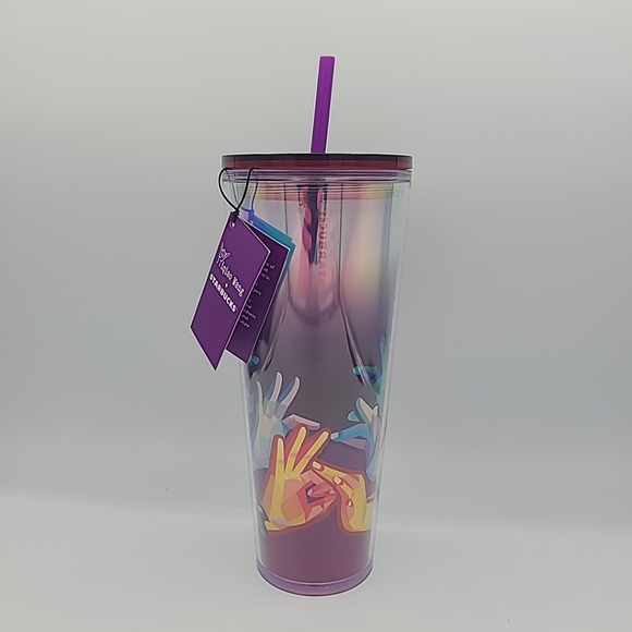 Starbucks 2021 American Sign Language ASL Hand Movements Venti Tumbler 24 oz - Picture 1 of 5